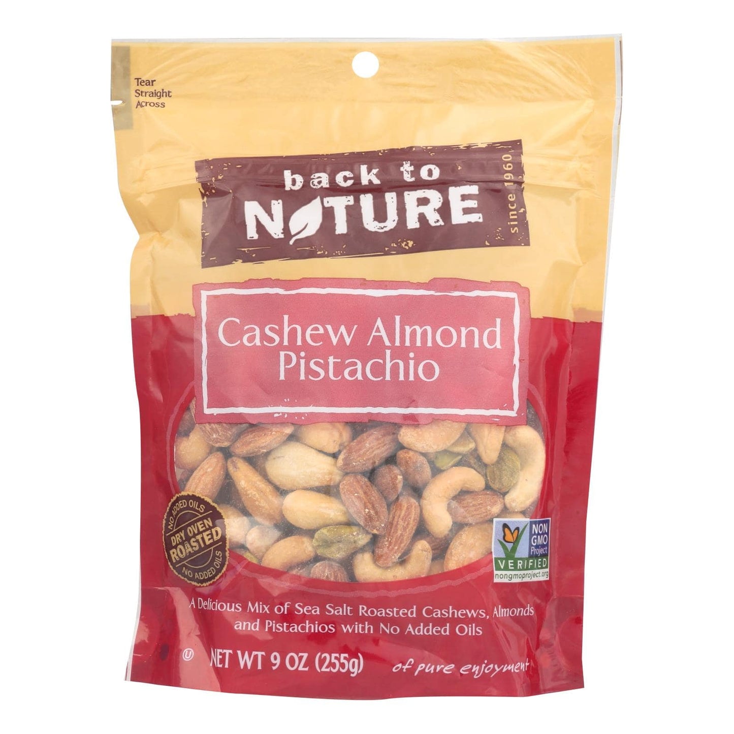 Back To Nature Cashew Almond Pistachio Mix - Case Of 9 - 9 Oz. | OnlyNaturals.us
