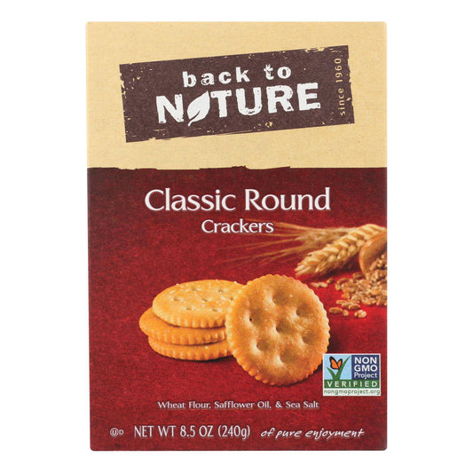 Buy Back To Nature Classic Round Crackers - Safflower Oil And Sea Salt - Case Of 6 - 8.5 Oz.  at OnlyNaturals.us