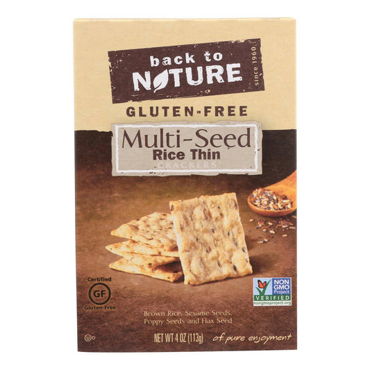 Buy Back To Nature Multi Seed Rice Thin Crackers - Brown Rice Sesame Seeds Poppy Seeds And Flax Seed - Case Of 12 - 4 Oz.  at OnlyNaturals.us