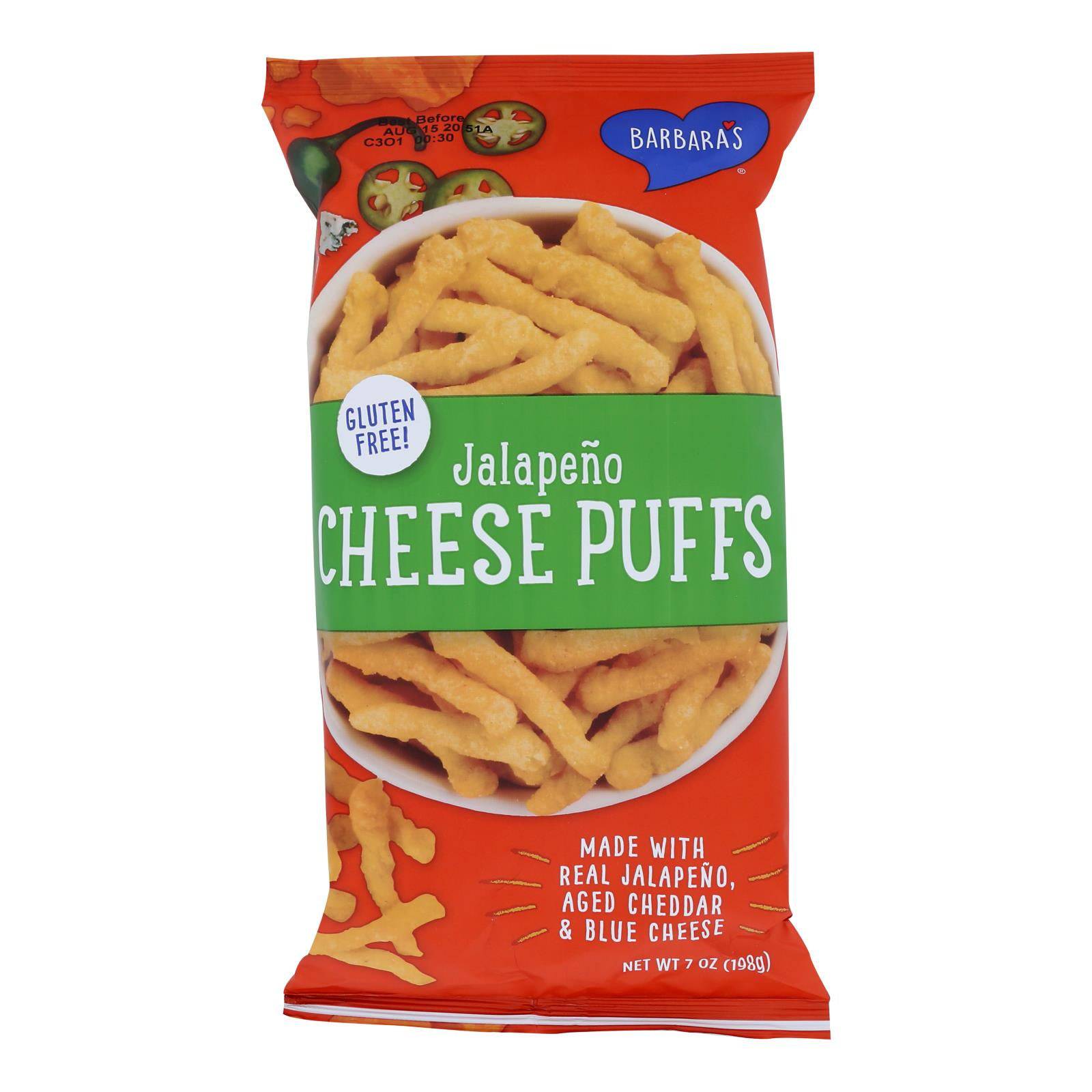Buy Barbara's Bakery - Cheese Puffs - Jalapeno - Case Of 12 - 7 Oz.  at OnlyNaturals.us