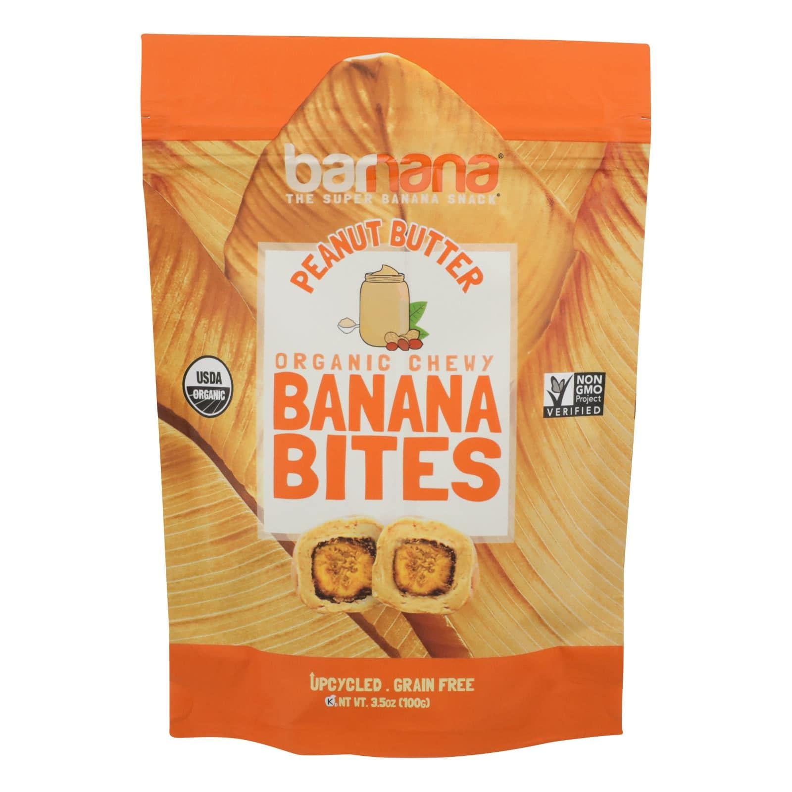 Barnana Chewy Banana Bites - Organic Peanut Butter - Case Of 12 - 3.5 Oz. | OnlyNaturals.us