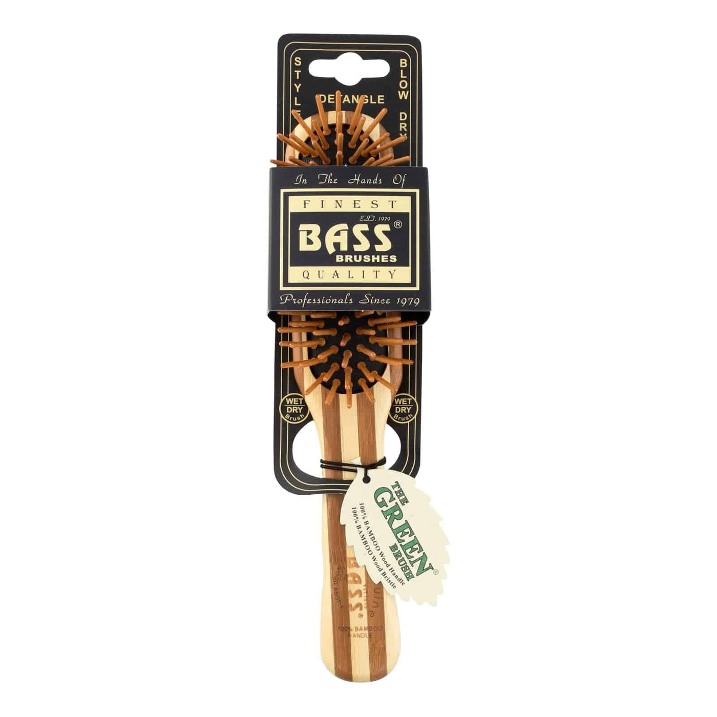 Bass Brushes - Natural Bamboo Pin Brush - Small - 1 Count | OnlyNaturals.us