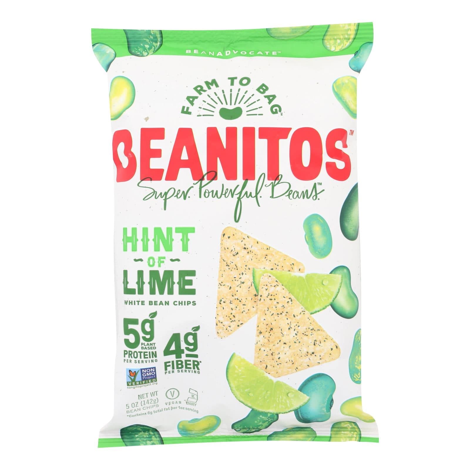 Beanitos - White Bean Chips - Hint Of Lime - Case Of 6 - 5 Oz. | OnlyNaturals.us