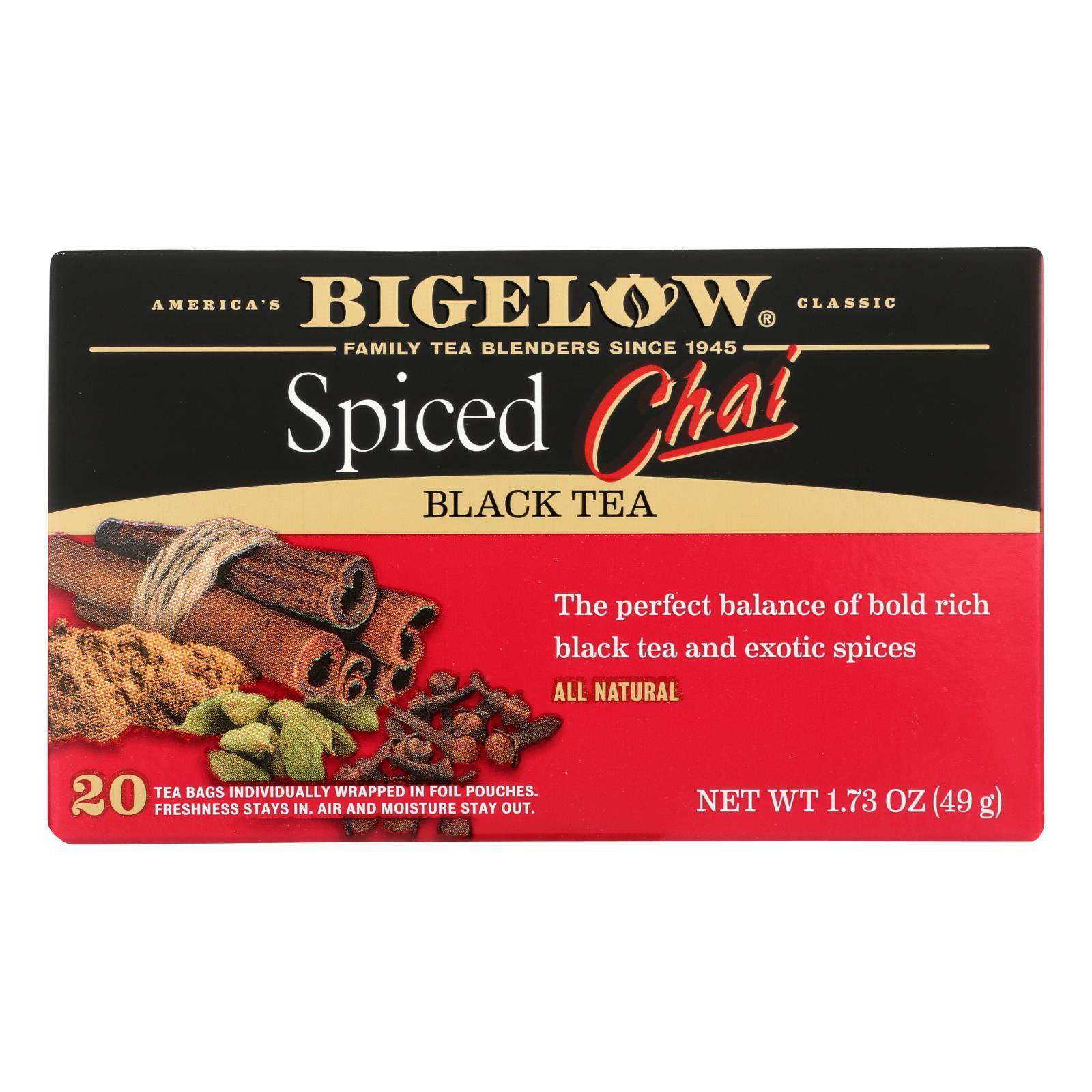 Bigelow Tea Black Tea - Spiced Chai - Case Of 6 - 20 Bag | OnlyNaturals.us