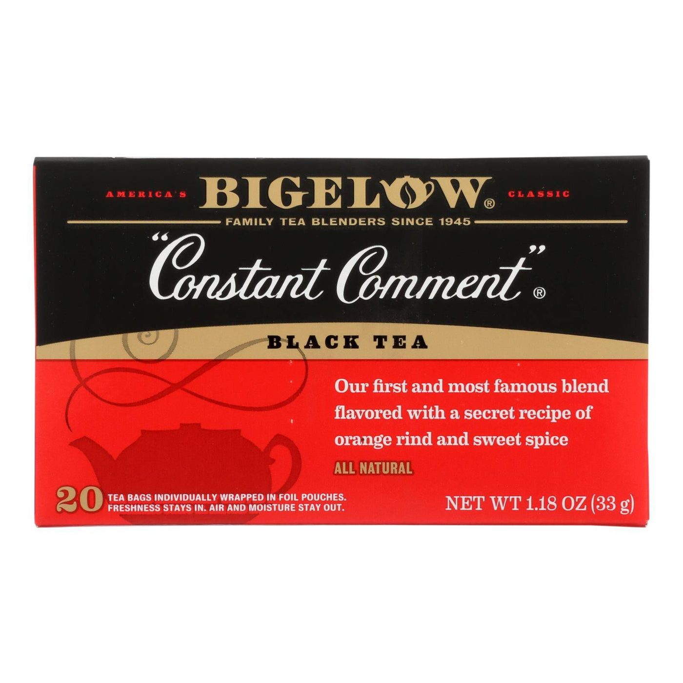 Bigelow Tea Constant Comment Black Tea - Case Of 6 - 20 Bags | OnlyNaturals.us