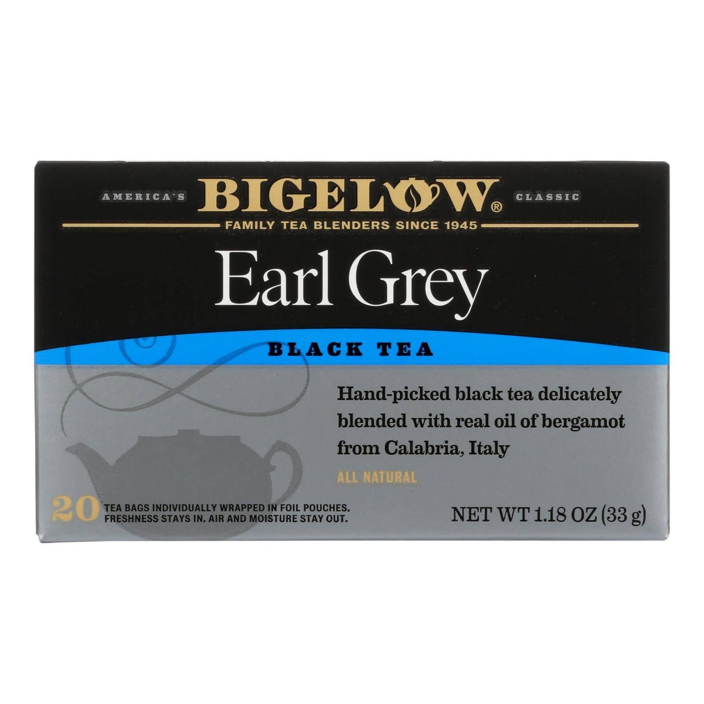 Bigelow Tea Earl Grey Black Tea - Case Of 6 - 20 Bags | OnlyNaturals.us