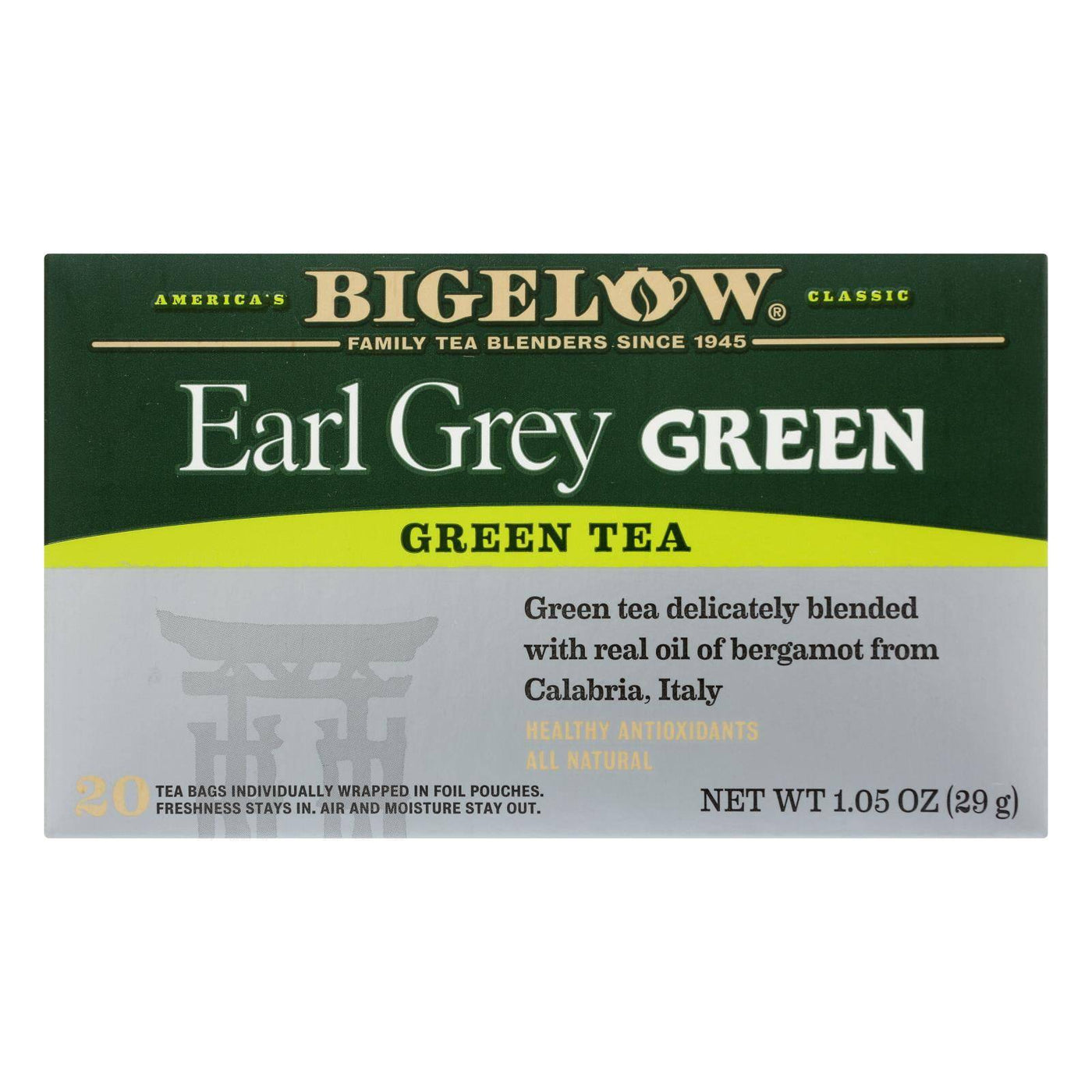 Bigelow Tea Green Tea - Earl Grey - Case Of 6 - 20 Bag | OnlyNaturals.us