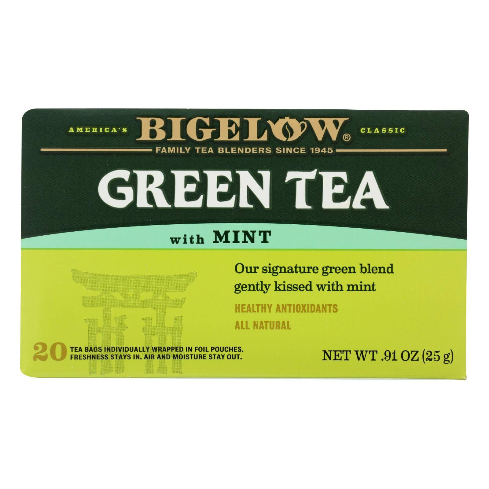 Bigelow Tea Green Tea - With Mint - Case Of 6 - 20 Bag | OnlyNaturals.us