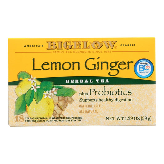 Bigelow Tea Herbal Tea - Plus Lemon Ginger - Case Of 6 - 18 Bag | OnlyNaturals.us