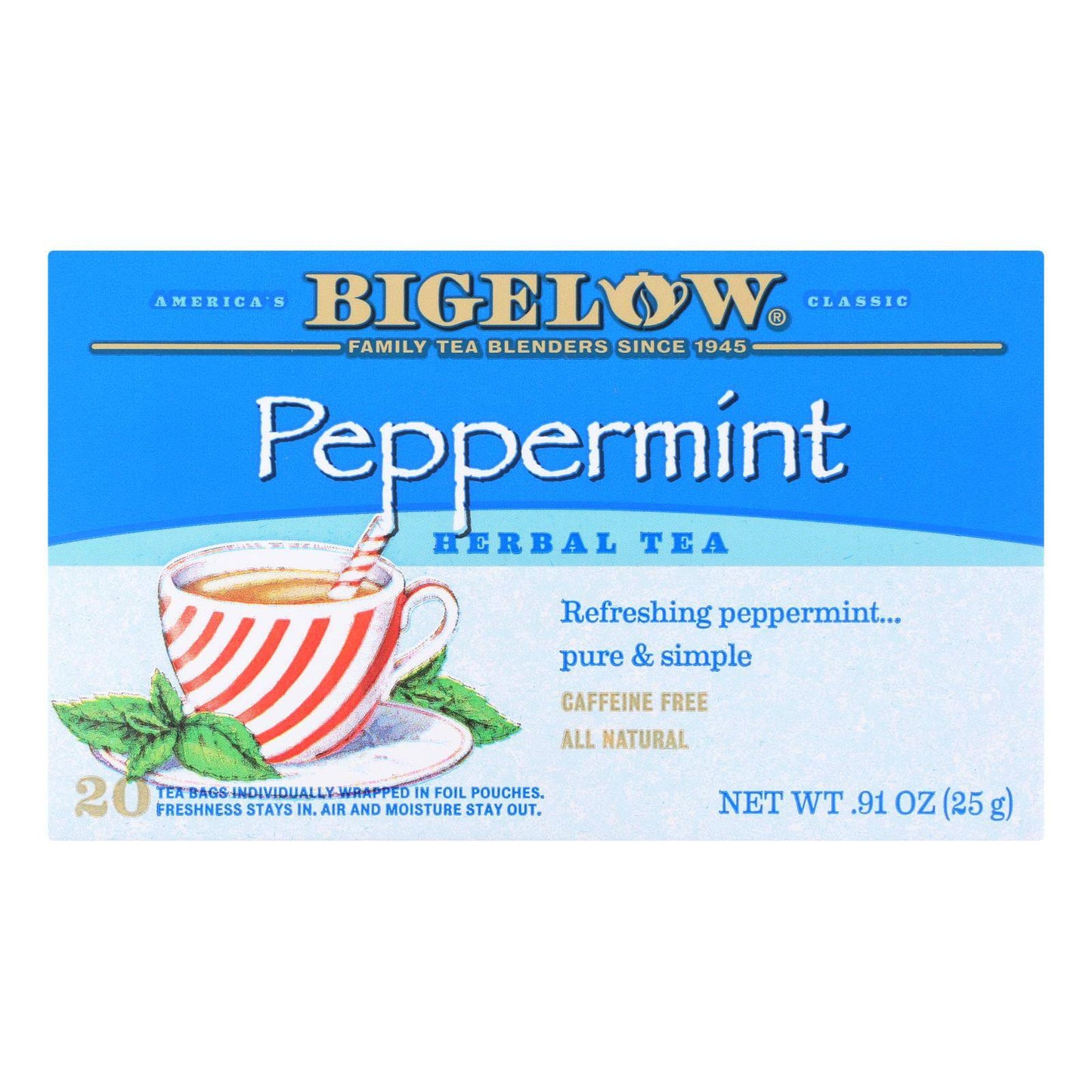 Bigelow Tea Purely Peppermint Tea - Case Of 6 - 20 Bag | OnlyNaturals.us