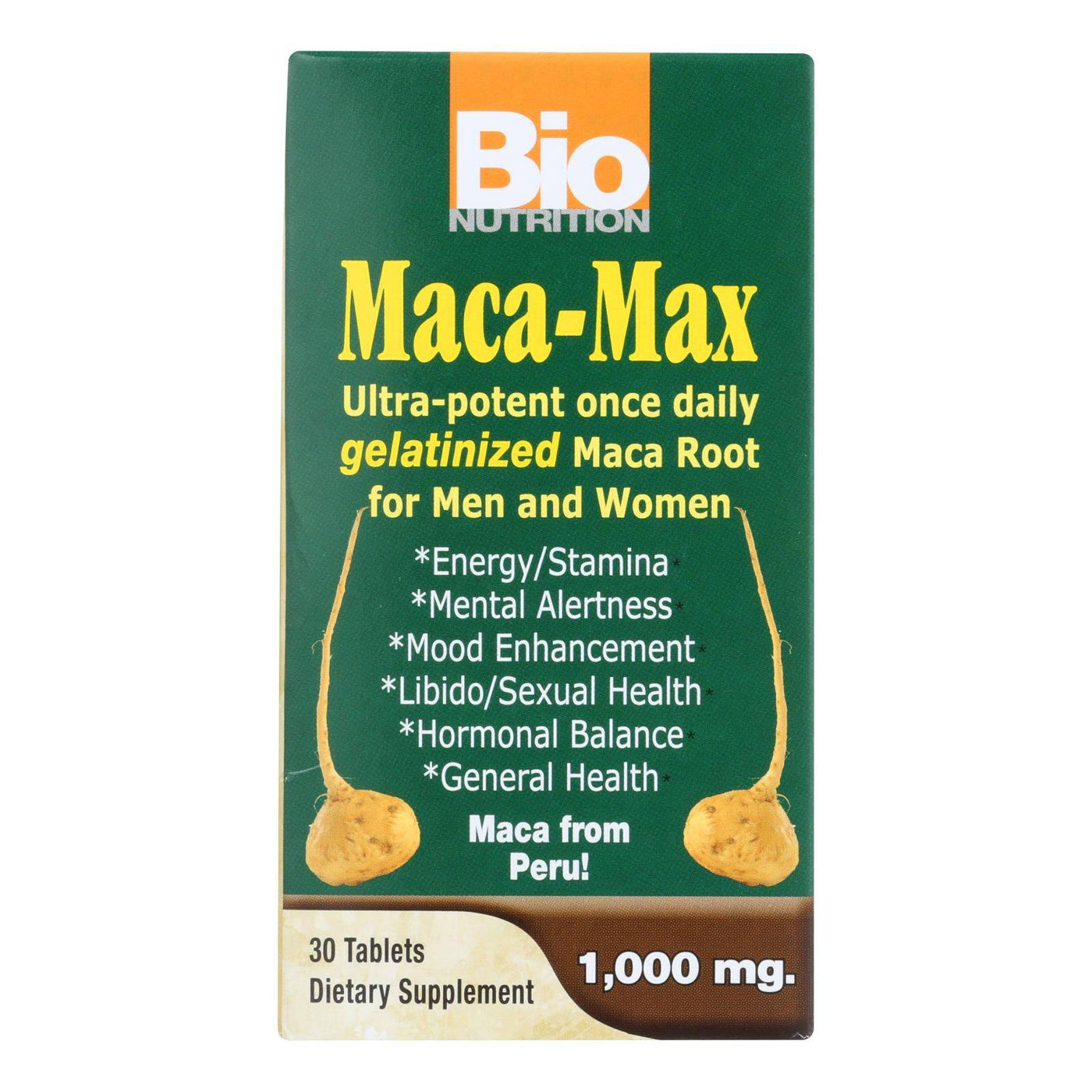 Bio Nutrition - Maca-max - 1000 Mg - 30 Tablets | OnlyNaturals.us