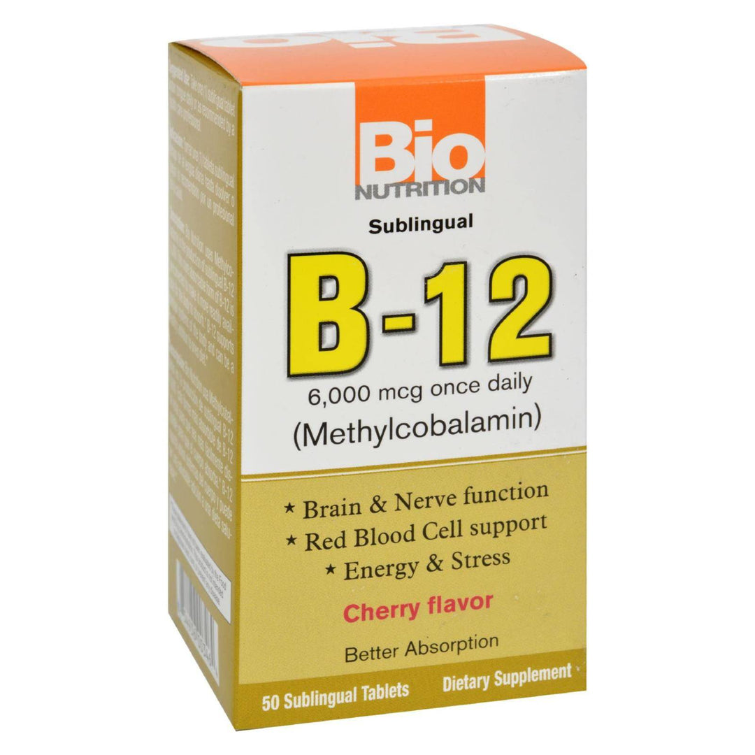 Buy Bio Nutrition - B12 Sublingual - 6000 Mcg - 50 Tablets  at OnlyNaturals.us