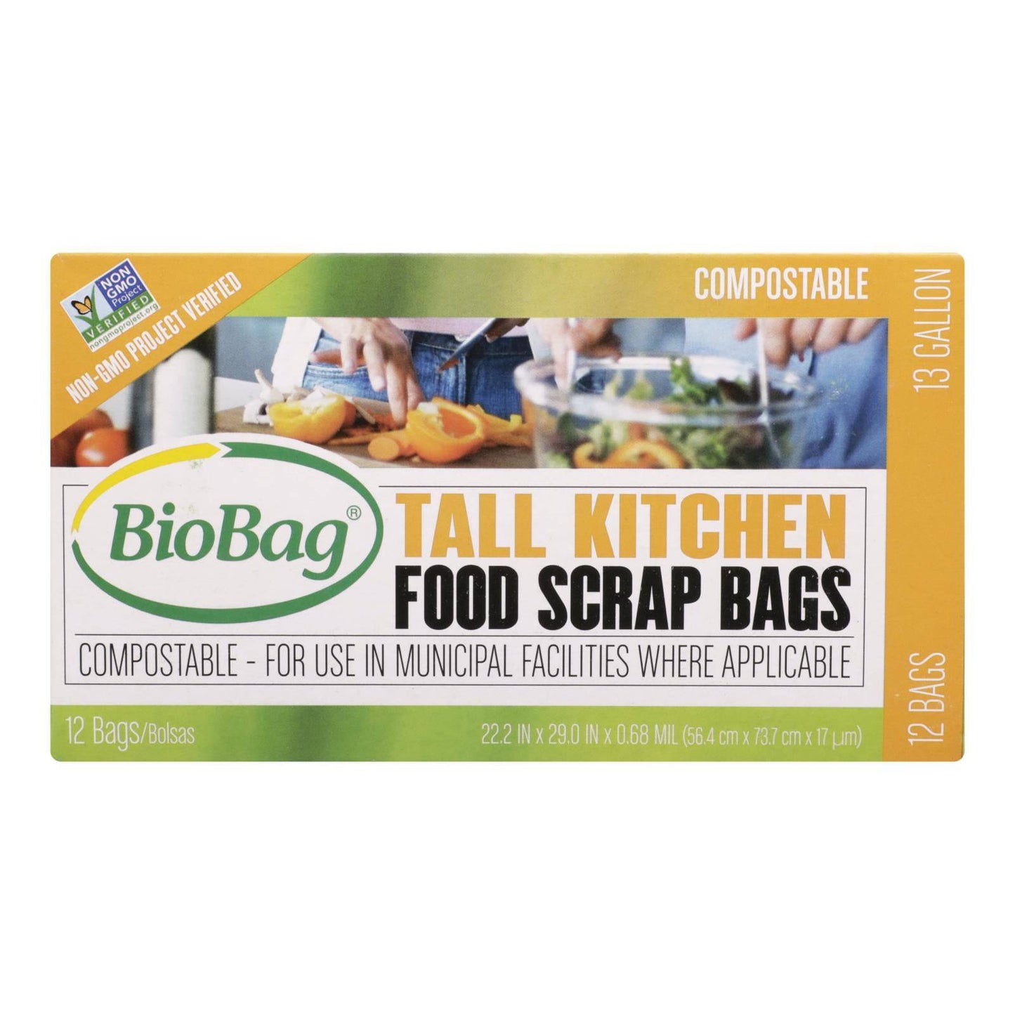 Biobag - 13 Gallon Tall Food Waste Bags - Case Of 12 - 12 Count | OnlyNaturals.us