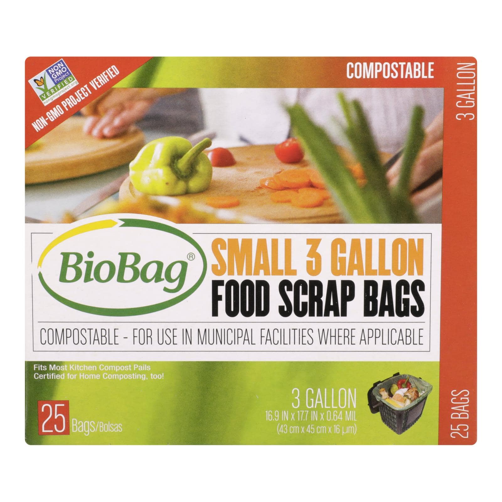 Biobag - 3 Gallon Compost-waste Bags - Case Of 12 - 25 Count | OnlyNaturals.us