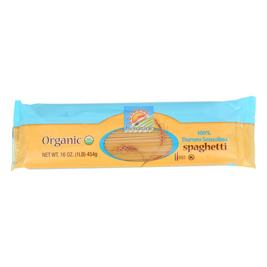 Bionaturae Pasta - Organic - 100 Percent Durum Semolina - Spaghetti - 16 Oz - Case Of 12 | OnlyNaturals.us
