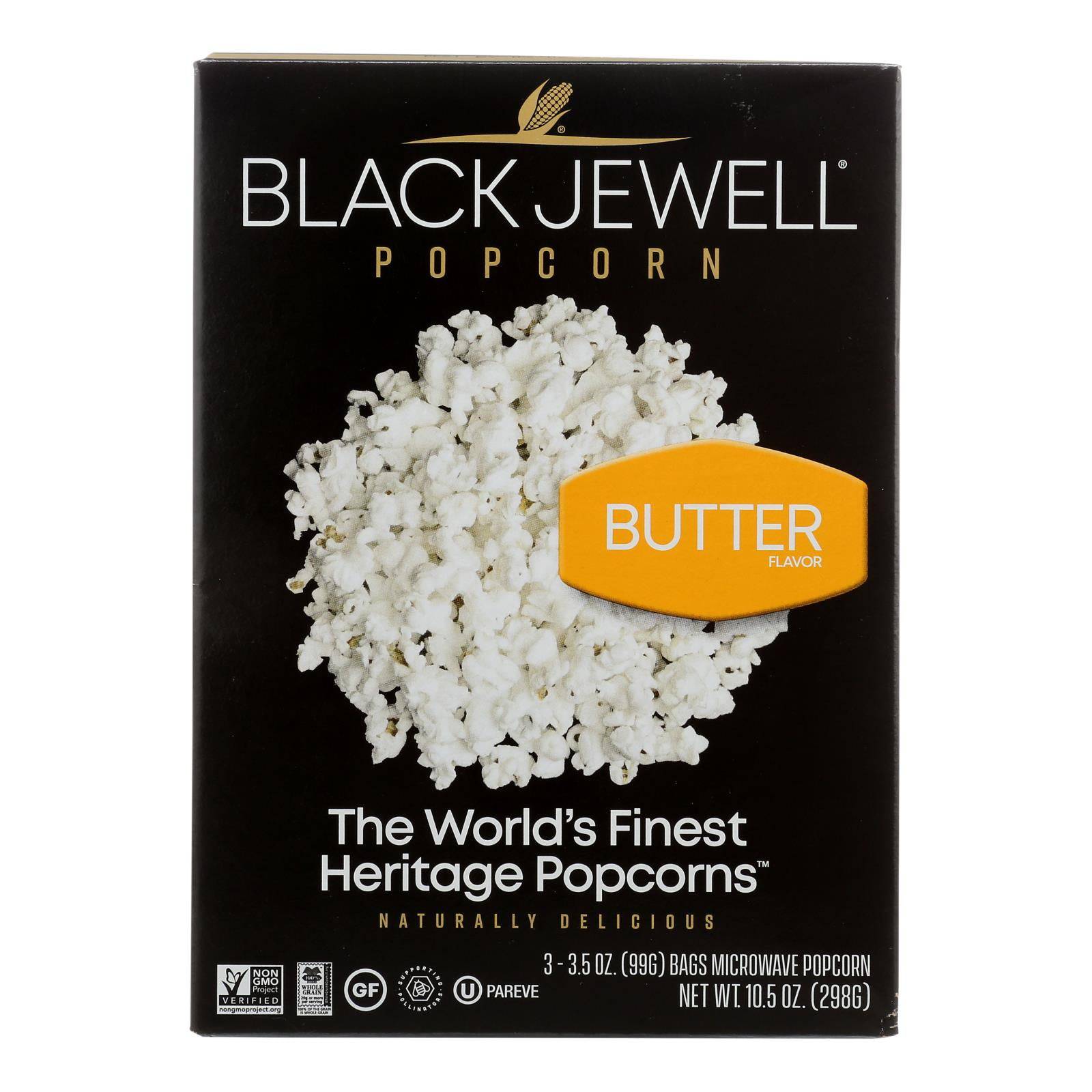 Buy Black Jewell Microwave Popcorn - Butter - Case Of 6 - 3-3.5 Oz. Bags Each - 10.5 Oz.  at OnlyNaturals.us