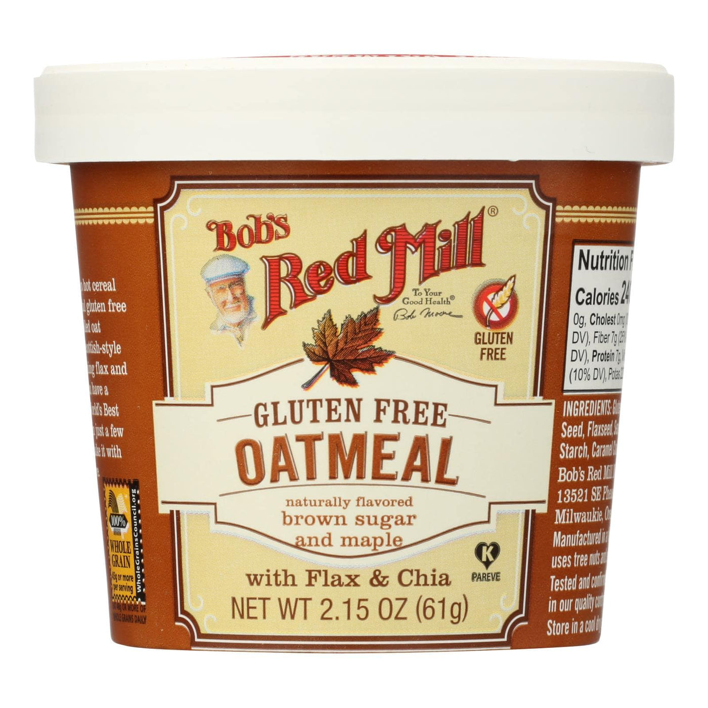 Bob's Red Mill - Gluten Free Oatmeal Cup Brown Sugar And Maple - 2.15 Oz - Case Of 12 | OnlyNaturals.us