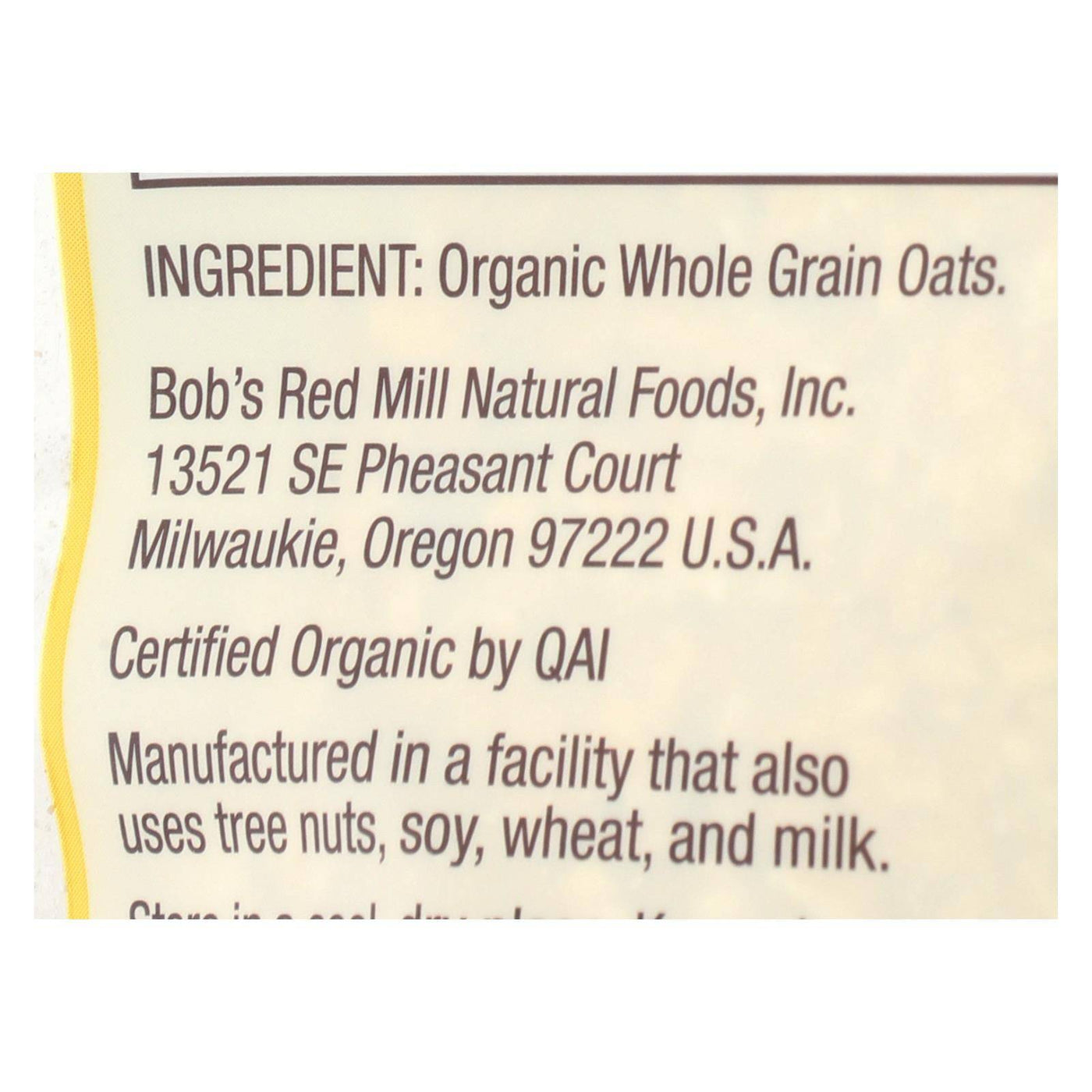 Bob's Red Mill - Oats - Organic Quick Cooking Rolled Oats - Whole Grain - Case Of 4 - 16 Oz. | OnlyNaturals.us