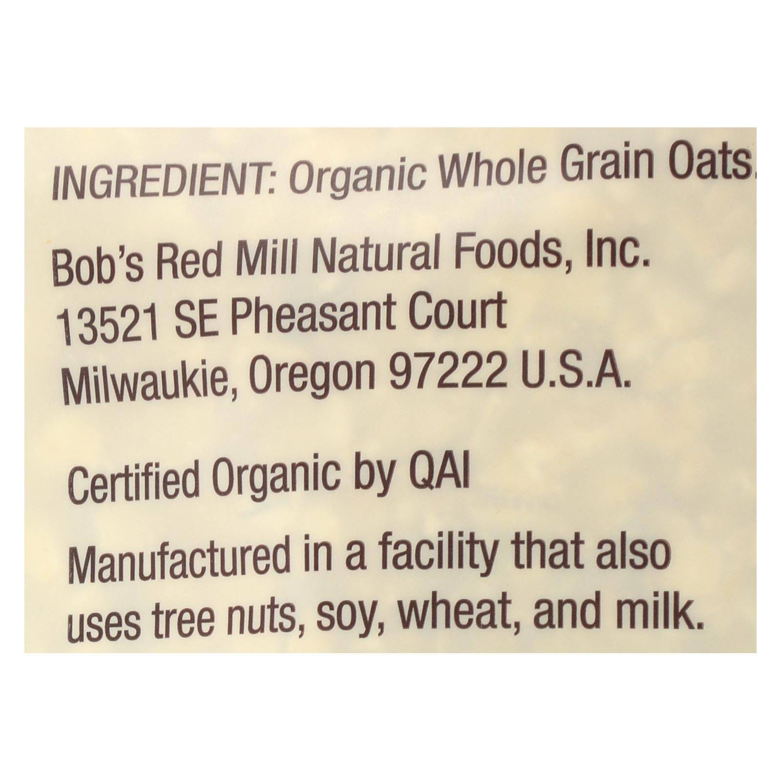 Bob's Red Mill - Oats - Organic Quick Cooking Rolled Oats - Whole Grain - Case Of 4 - 32 Oz. | OnlyNaturals.us