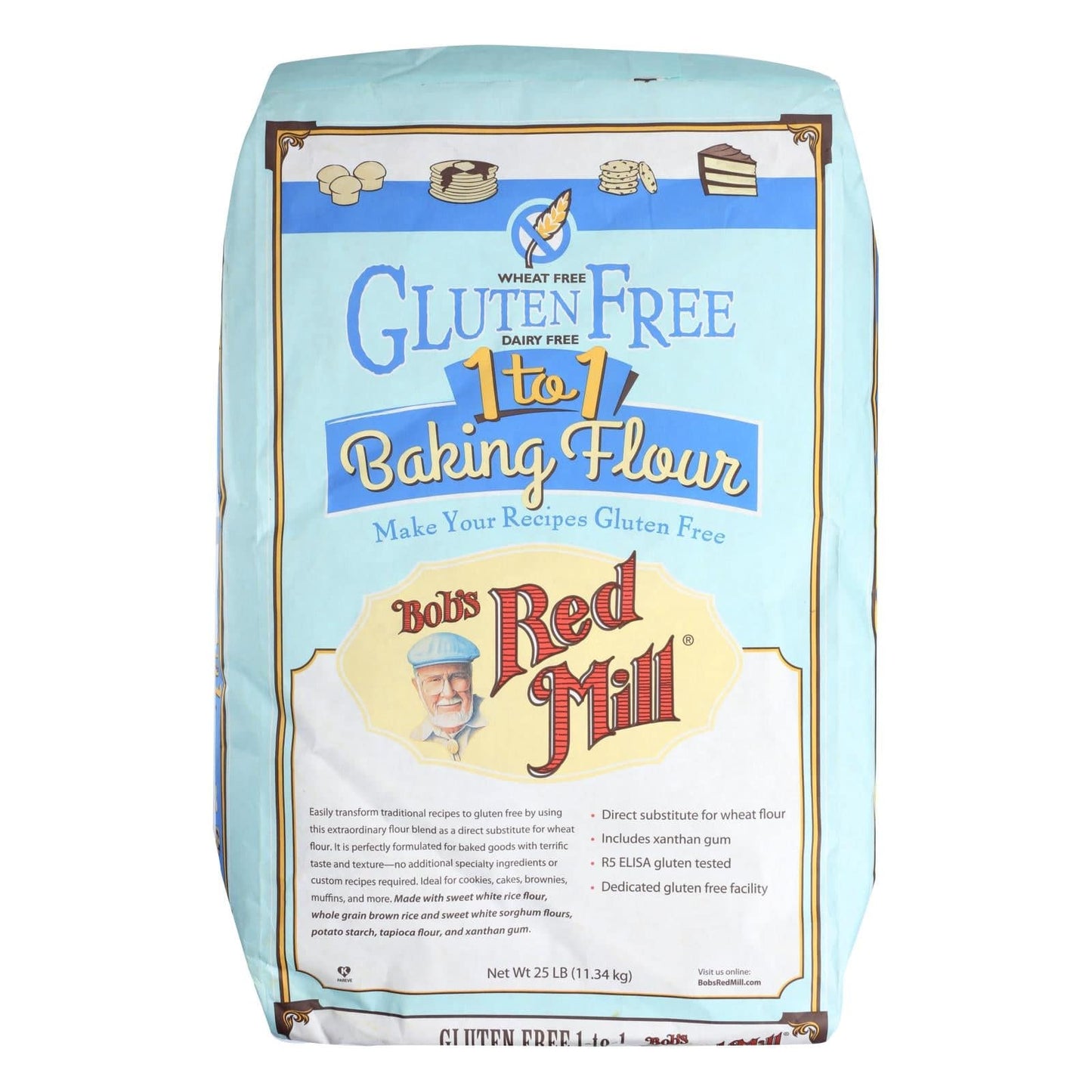 Buy Bob's Red Mill Gluten Free 1to1 Baking Flour - Single Bulk Item - 25lb  at OnlyNaturals.us