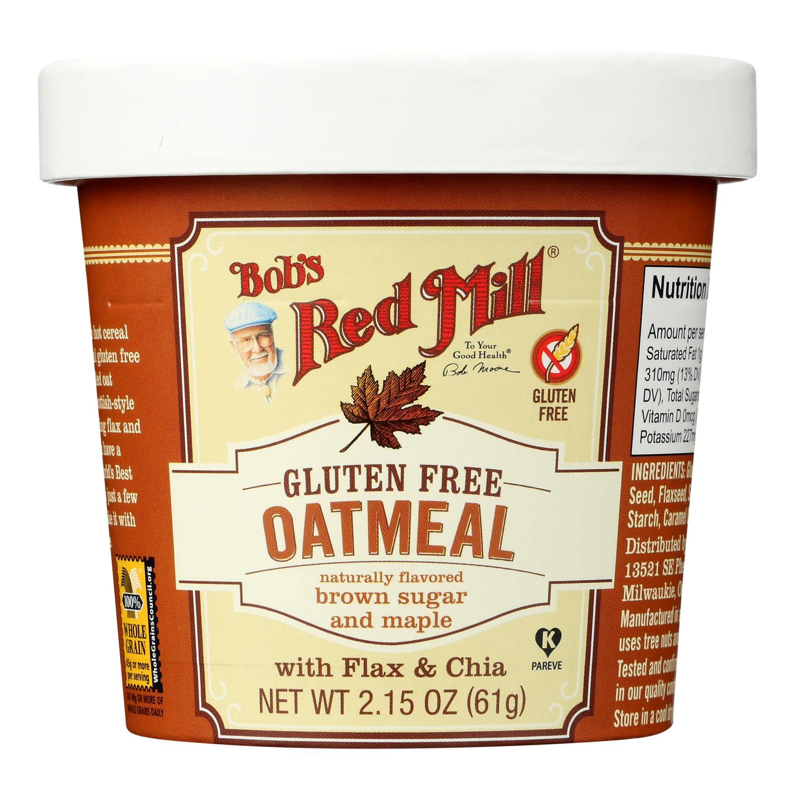 Bob's Red Mill - Gluten Free Oatmeal Cup Brown Sugar And Maple - 2.15 Oz - Case Of 12 | OnlyNaturals.us