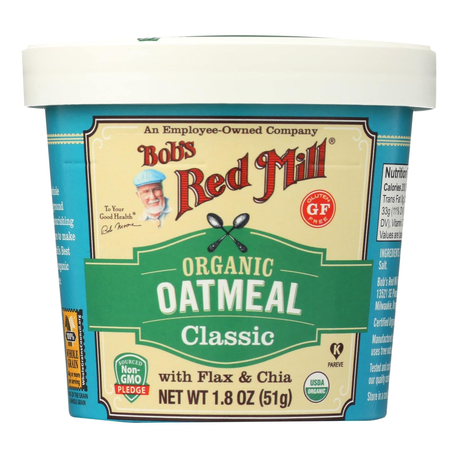 Bob's Red Mill - Oatmeal - Organic - Cup - Classc - Gluten Free - Case Of 12 - 1.8 Oz | OnlyNaturals.us