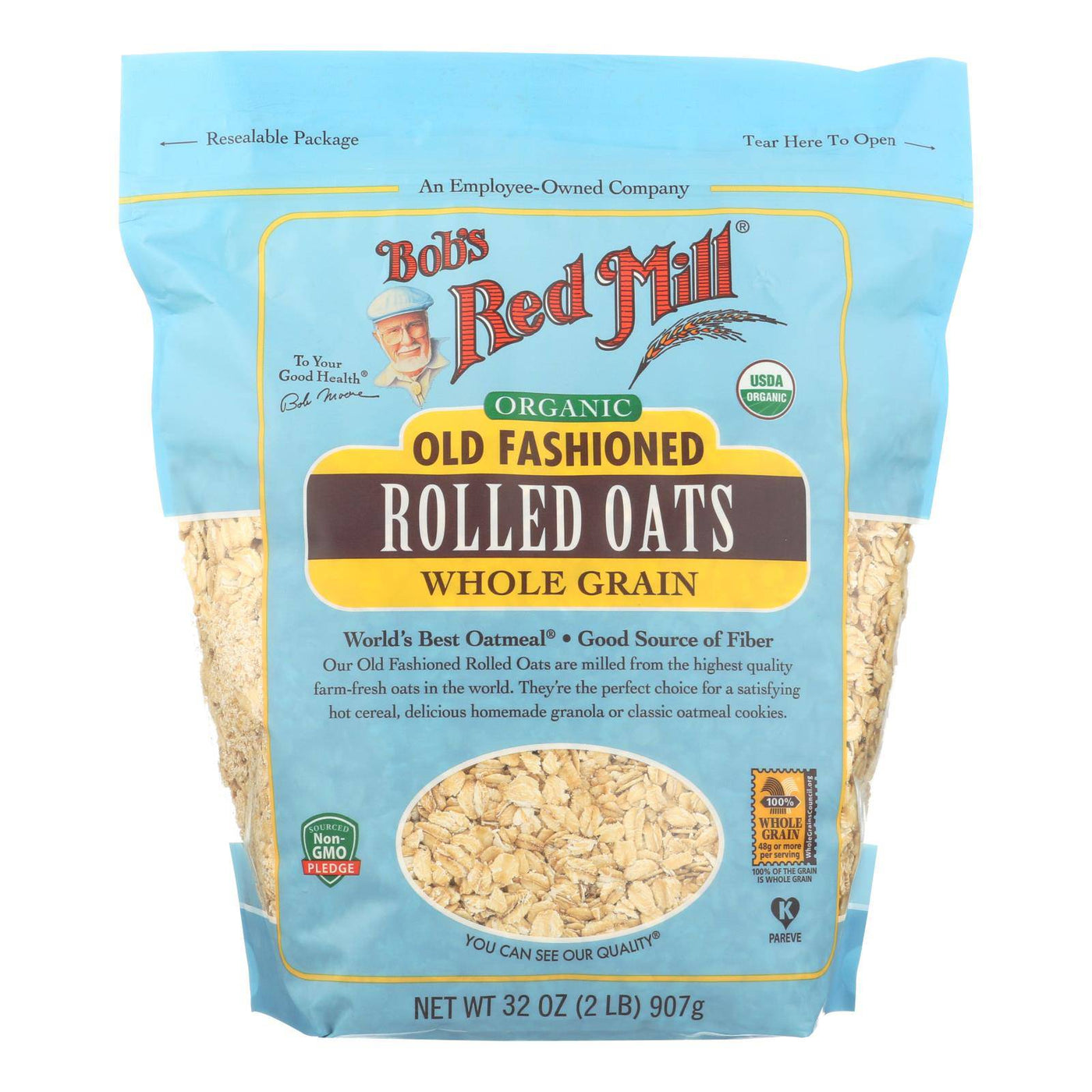 Bob's Red Mill - Oats - Organic Old Fashioned Rolled Oats - Case Of 4 - 32 Oz. | OnlyNaturals.us