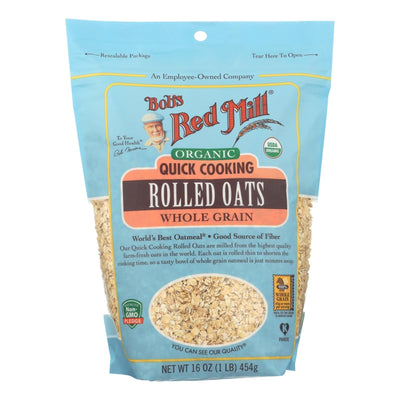 Bob's Red Mill - Oats - Organic Quick Cooking Rolled Oats - Whole Grain - Case Of 4 - 16 Oz. | OnlyNaturals.us