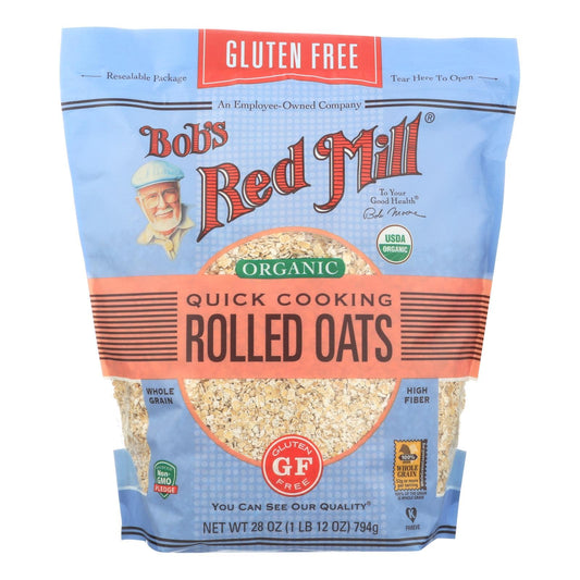 Bob's Red Mill - Organic Quick Cooking Rolled Oats - Gluten Free - Case Of 4-28 Oz | OnlyNaturals.us