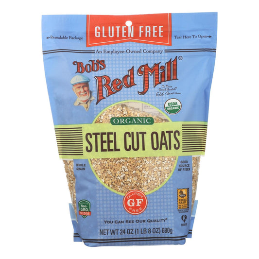 Bob's Red Mill - Organic Steel Cut Oats - Gluten Free - Case Of 4-24 Oz | OnlyNaturals.us