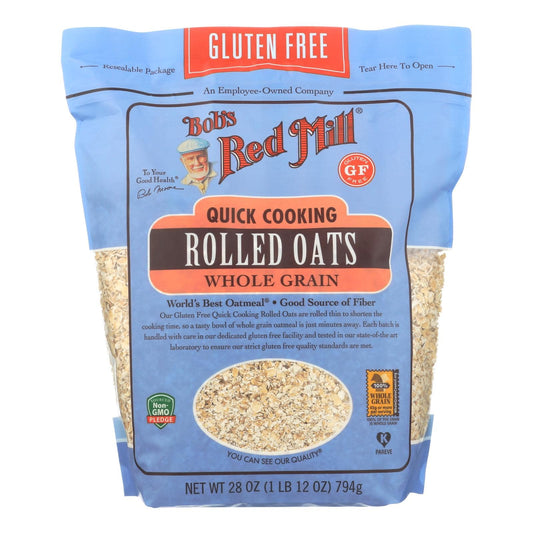 Bob's Red Mill - Quick Cooking Rolled Oats - Gluten Free - Case Of 4-28 Oz. | OnlyNaturals.us