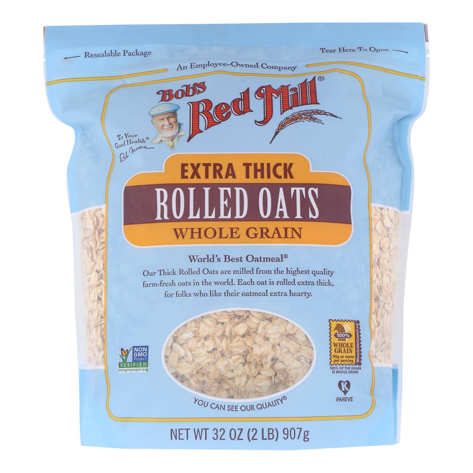 Bob's Red Mill - Rolled Oats - Extra Thick - Case Of 4-32 Oz. | OnlyNaturals.us