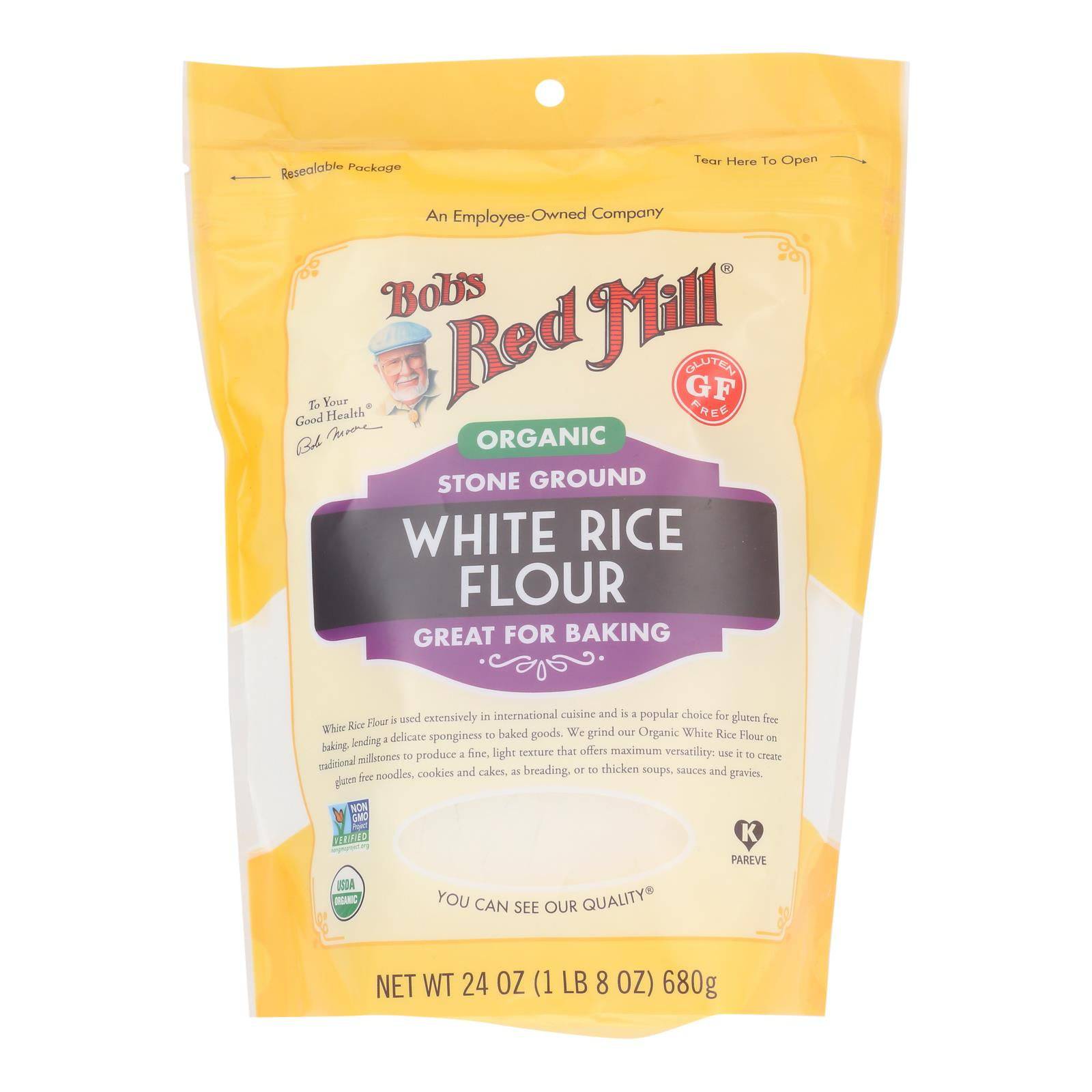 Bob's Red Mill - Flour White Rice - Case Of 4 - 24 Oz | OnlyNaturals.us