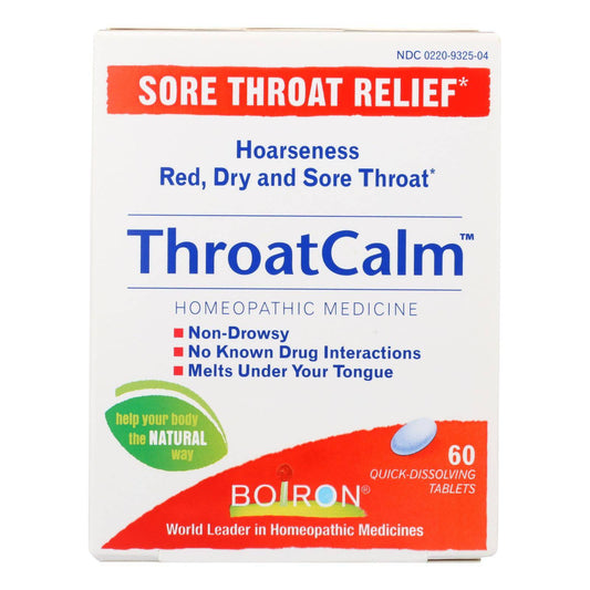 Boiron - Throatcalm - 60 Tab | OnlyNaturals.us