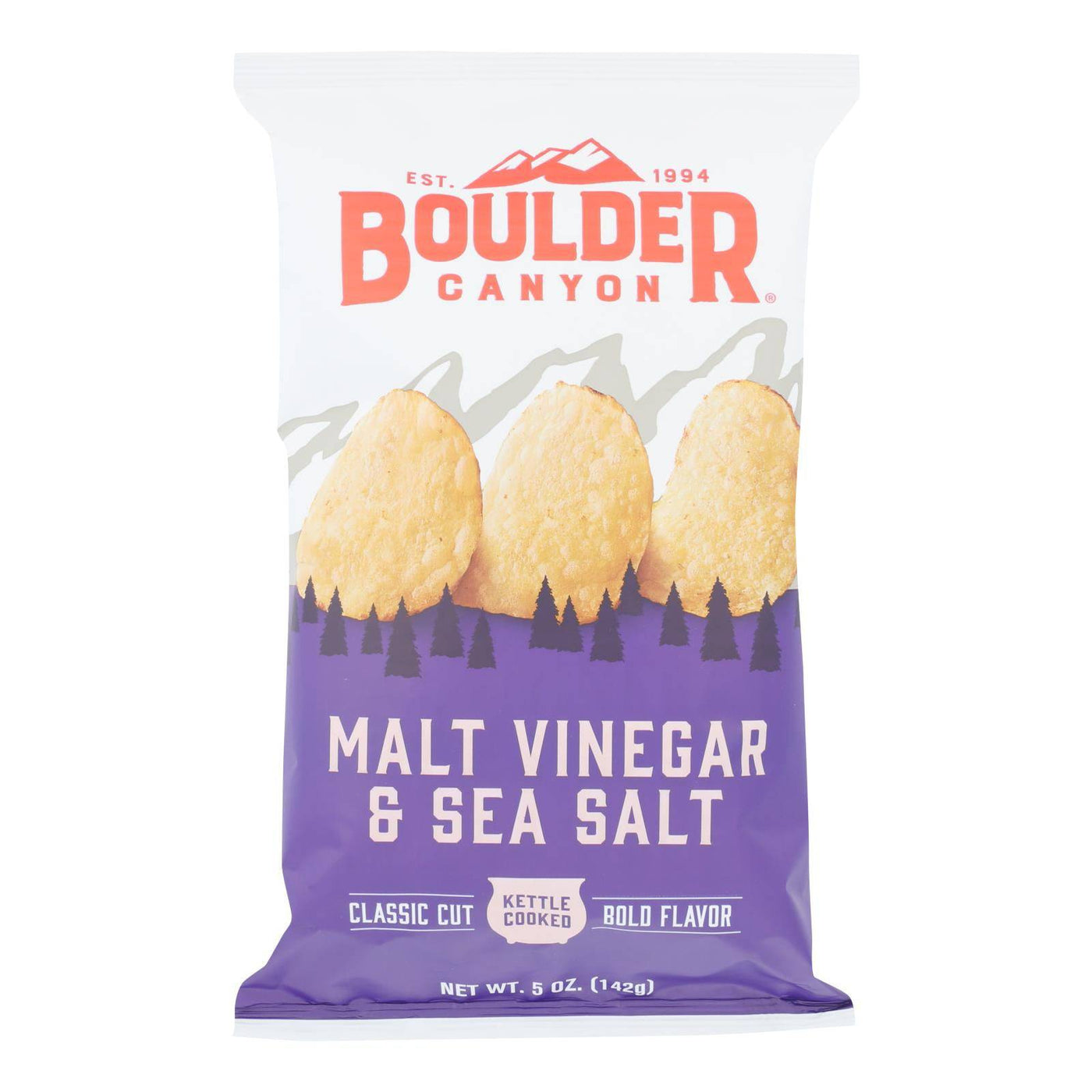 Boulder Canyon - Kettle Chips - Malt Vinegar And Sea Salt - Case Of 12 - 5 Oz. | OnlyNaturals.us