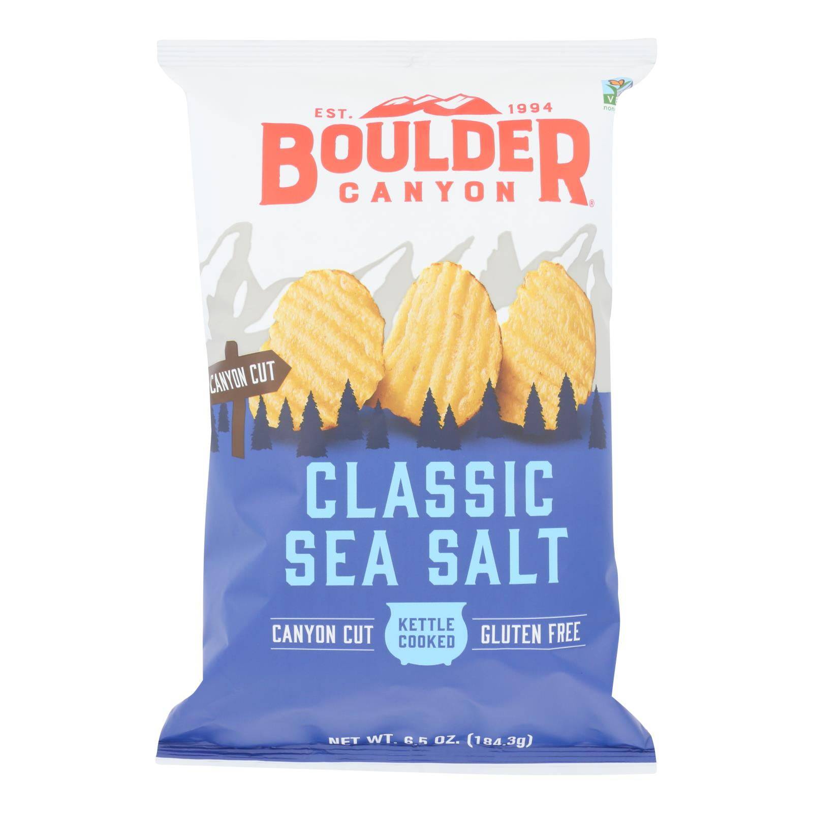 Boulder Canyon - Kettle Cooked Canyon Cut Potato Chips -natural - Case Of 12 - 6.5 Oz | OnlyNaturals.us
