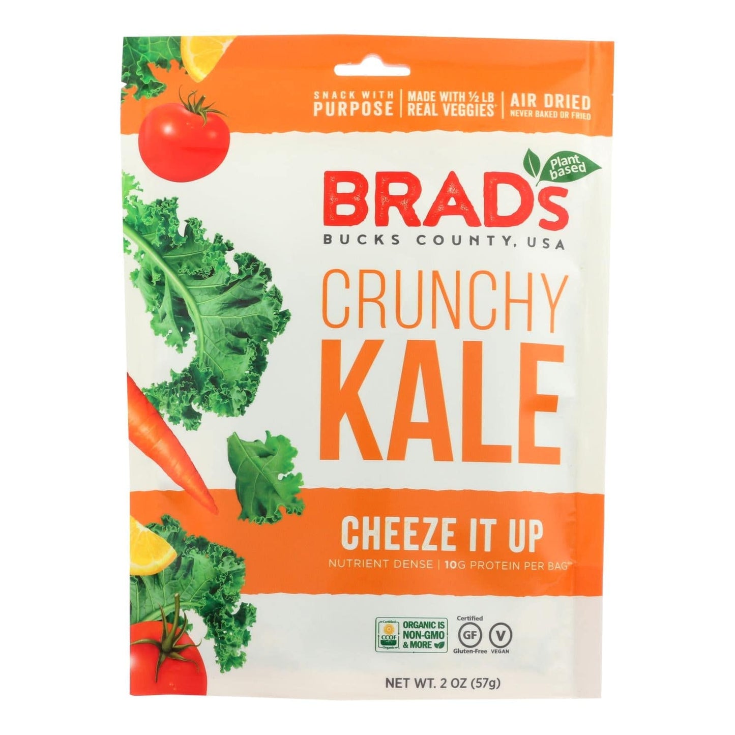 Brad's Plant Based - Crunchy Kale - Cheeze It Up - Case Of 12 - 2 Oz. | OnlyNaturals.us