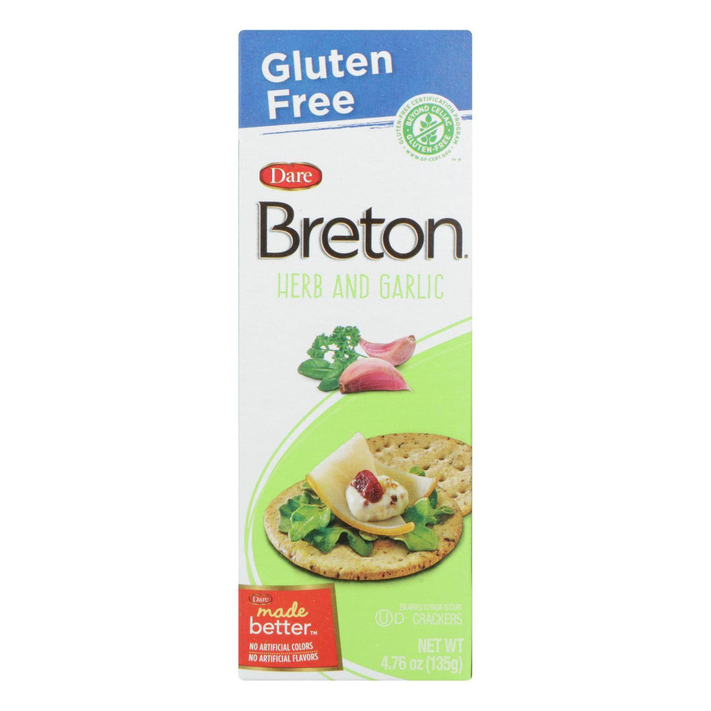 Buy Breton-dare - Crackers - Herb And Garlic - Case Of 6 - 4.76 Oz.  at OnlyNaturals.us