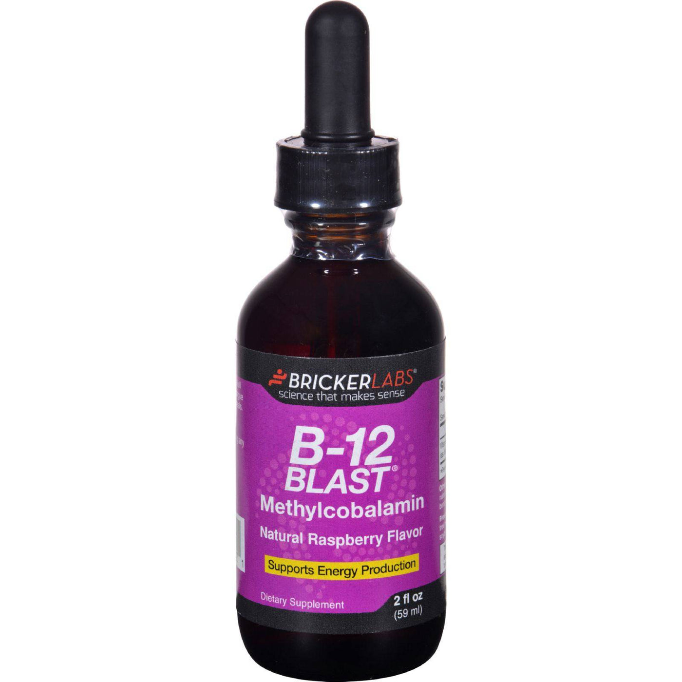 Bricker Labs - B-12 Blast - Methylcobalamin - Natural Raspberry - 2 Oz | OnlyNaturals.us