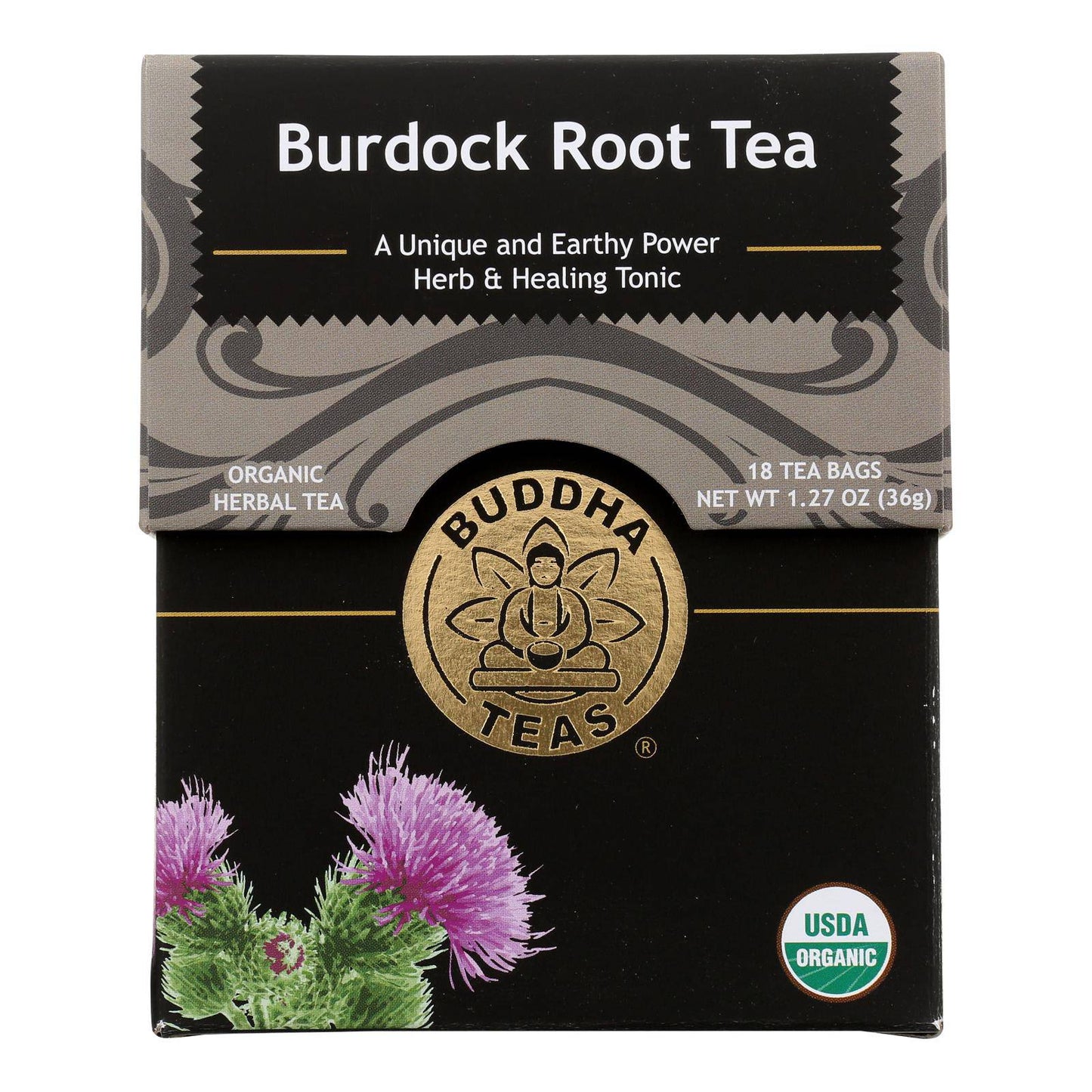 Buddha Teas - Organic Tea - Burdock Root - Case Of 6 - 18 Count | OnlyNaturals.us