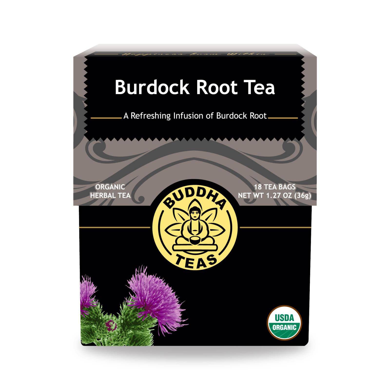 Buddha Teas - Organic Tea - Burdock Root - Case Of 6 - 18 Count | OnlyNaturals.us