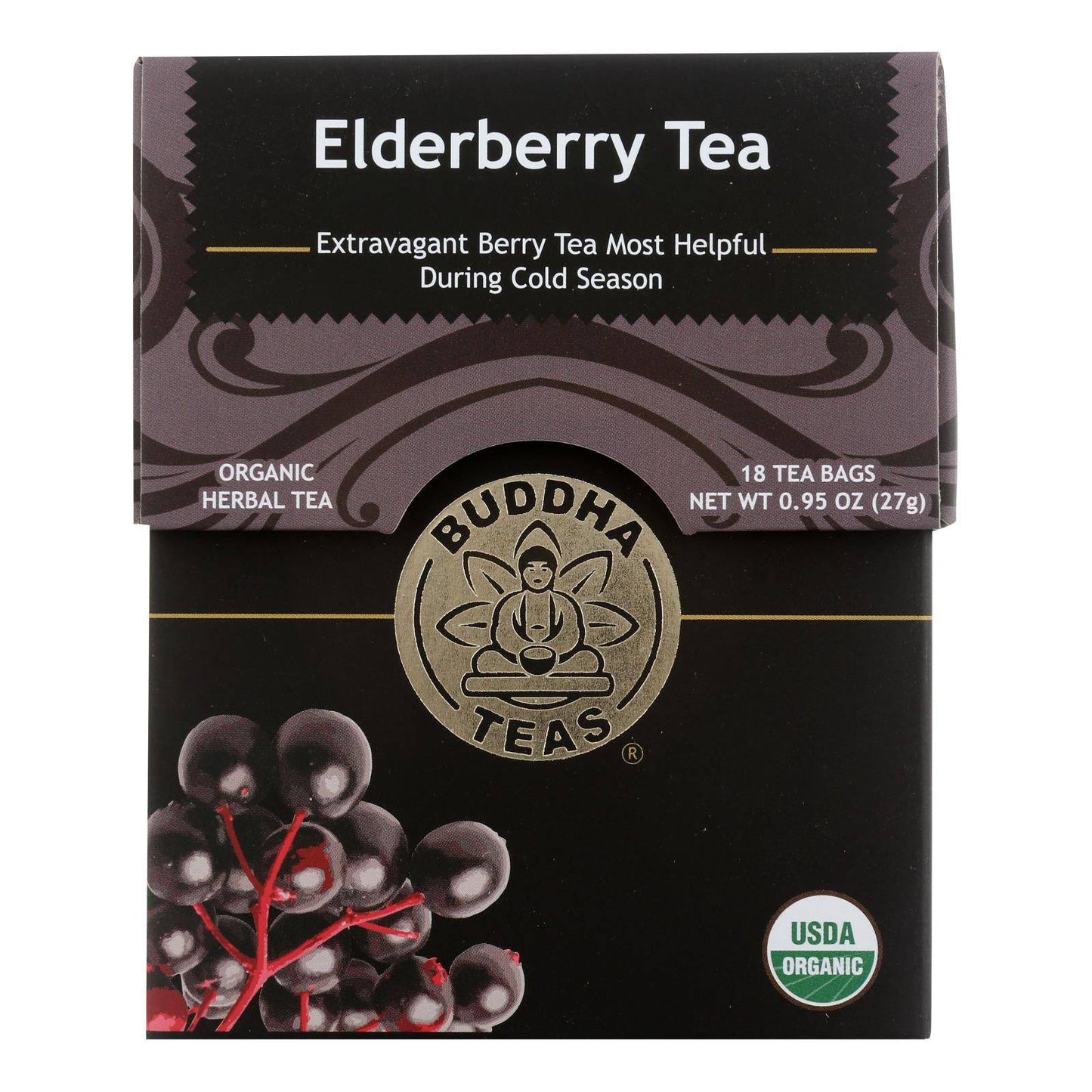 Buddha Teas - Organic Tea - Elderberry - Case Of 6 - 18 Count | OnlyNaturals.us