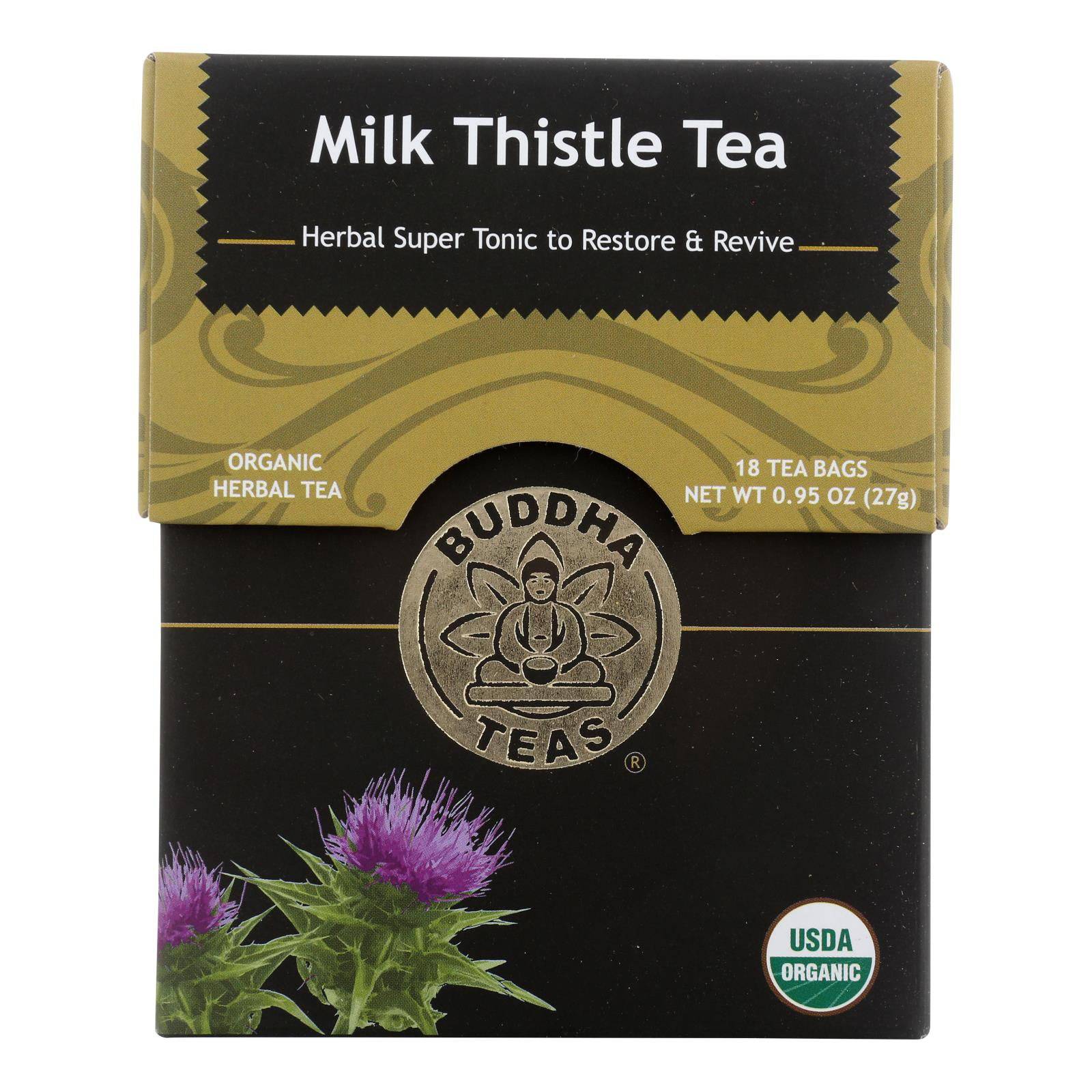 Buddha Teas - Organic Tea - Milk Thistle - Case Of 6 - 18 Count | OnlyNaturals.us