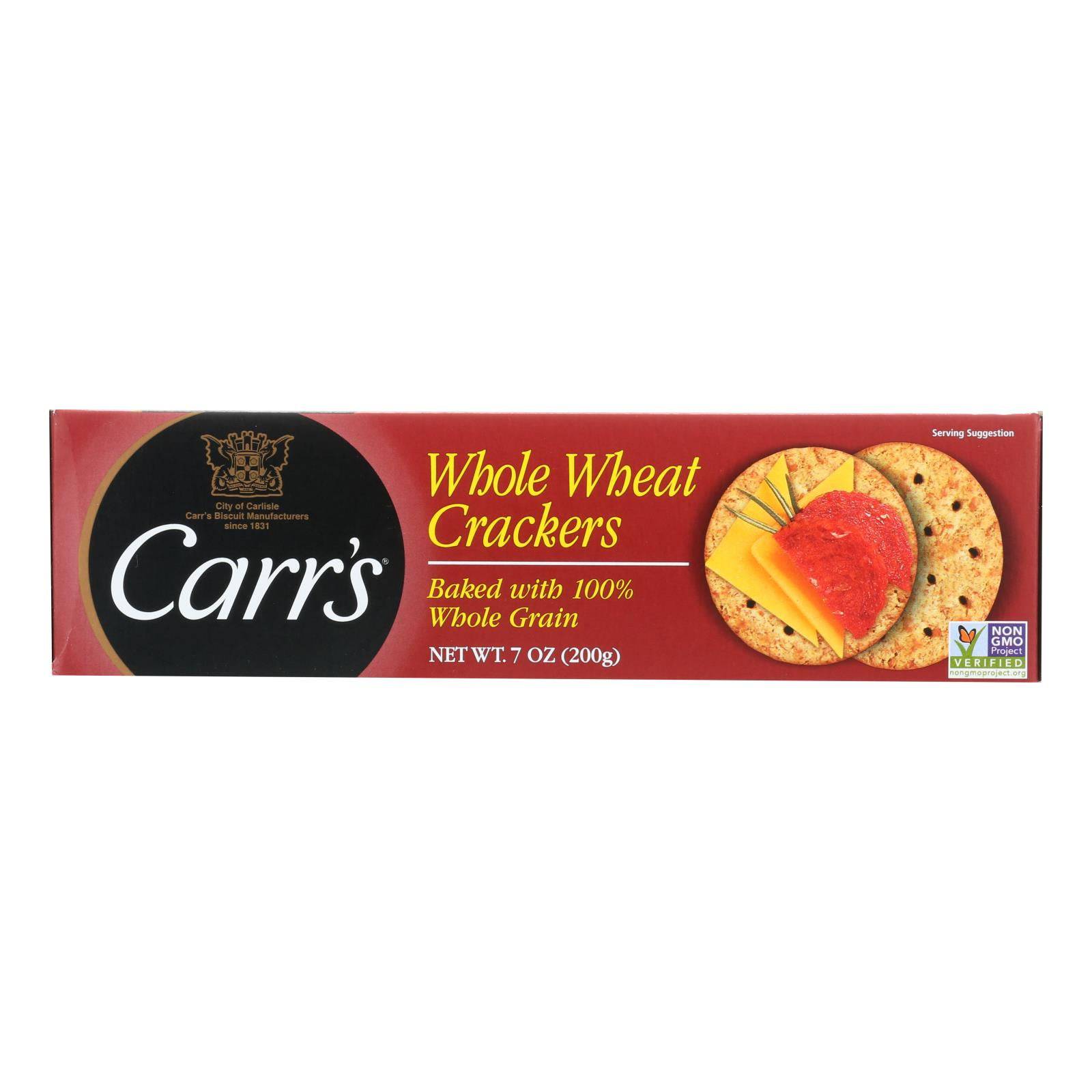 Buy Carr's Crackers - Whole Wheat - Case Of 12 - 7.1 Oz  at OnlyNaturals.us