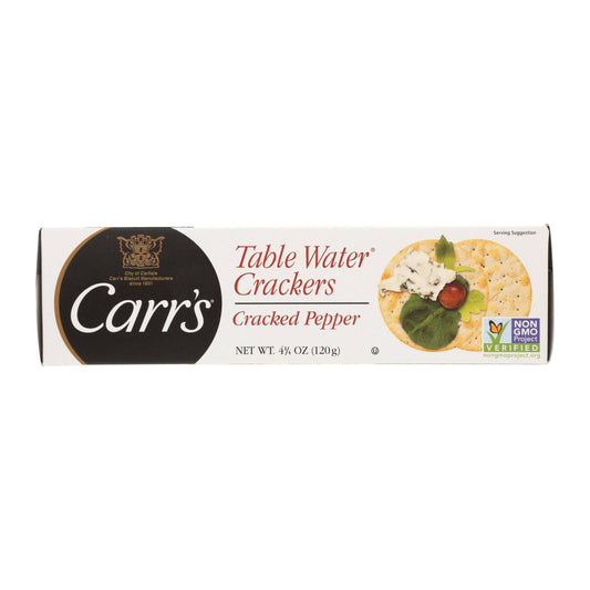 Buy Carr's Table Water Crackers - Bite Size With Cracked Pepper - Case Of 12 - 4.25 Oz  at OnlyNaturals.us