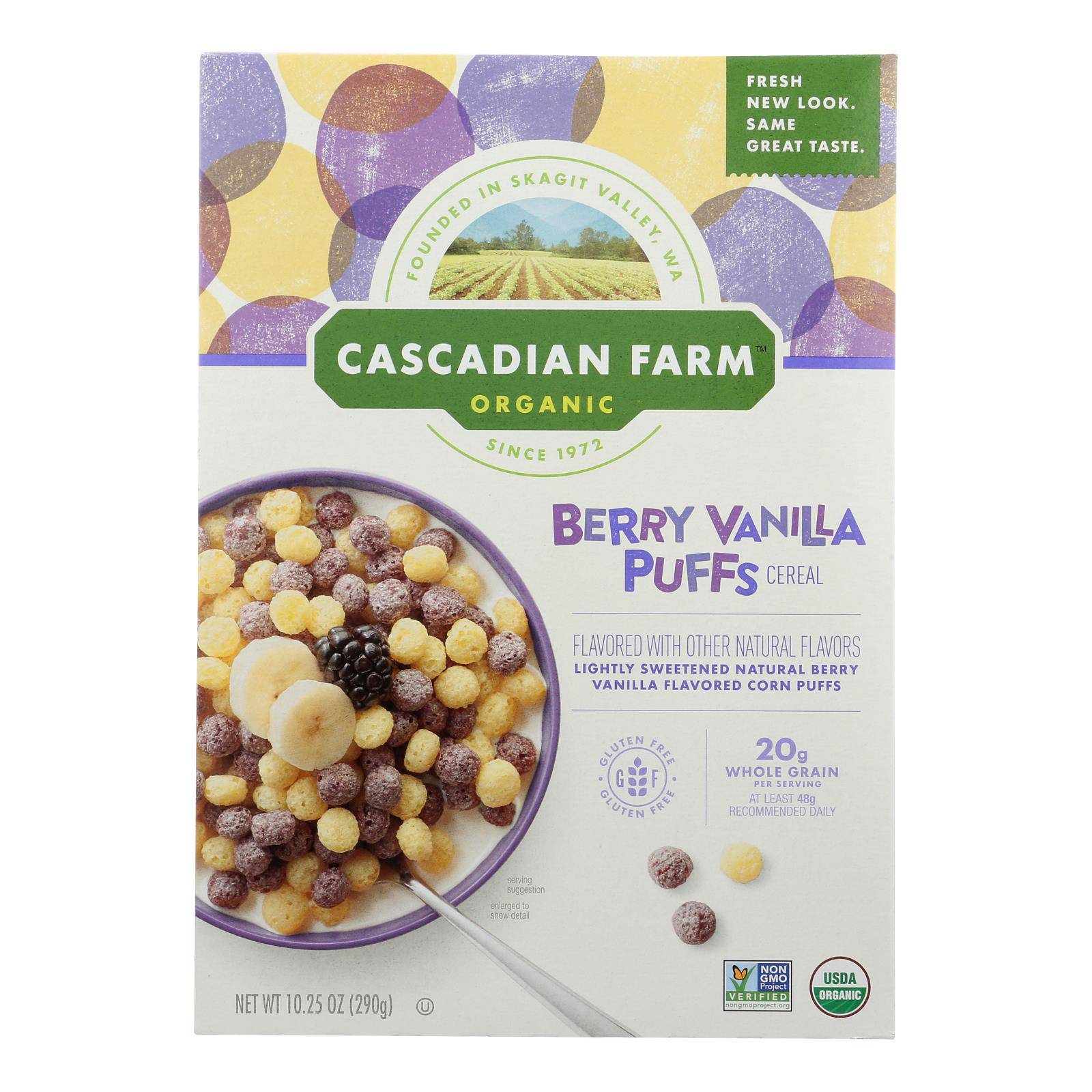 Cascadian Farm Cereal - Organic - Berry Vanilla Puff - 10.25 Oz - Case Of 12 | OnlyNaturals.us