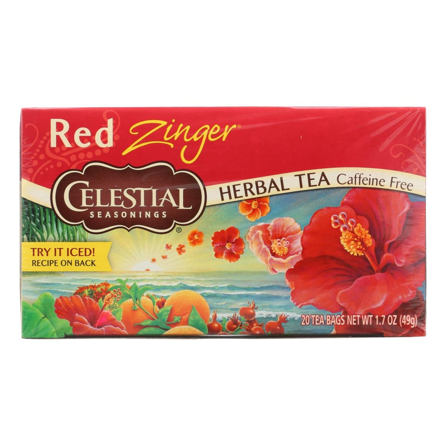 Celestial Seasonings Herbal Tea Caffeine Free Red Zinger - 20 Tea Bags - Case Of 6 | OnlyNaturals.us