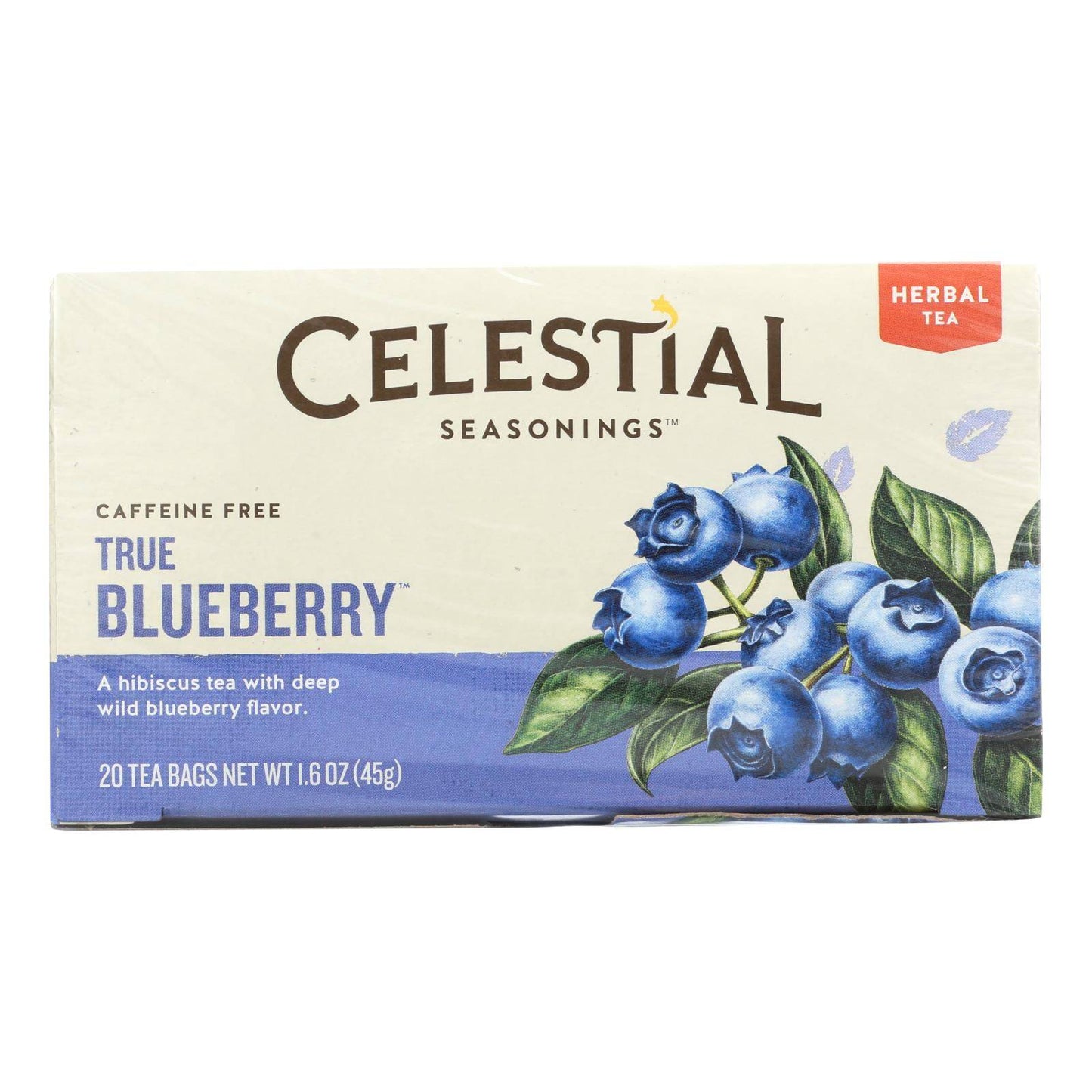 Celestial Seasonings Herbal Tea Caffeine Free True Blueberry - 20 Tea Bags - Case Of 6 | OnlyNaturals.us