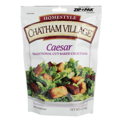 Chatham Village Traditional Cut Croutons - Caesar - Case Of 12 - 5 Oz. | OnlyNaturals.us