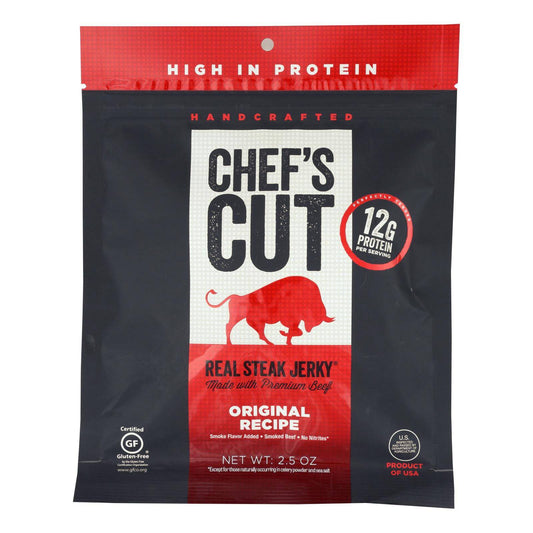 Chef's Cut Real Steak Jerky - Original Recipe - Case Of 8 - 2.5 Oz. | OnlyNaturals.us